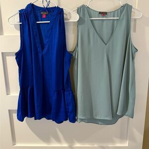 Vince Camuto Royal Blue and Light Teal Tank Tops